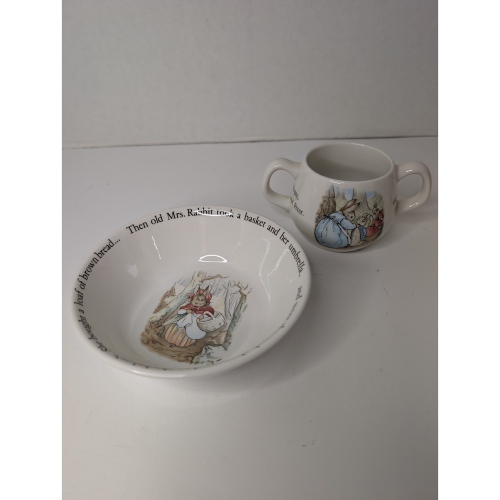 Wedgewood PETER RABBIT child's cup/mug & bowl set china Frederic Warne‎ & Co.